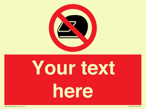 Custom No Motorcycle Helmets Sign